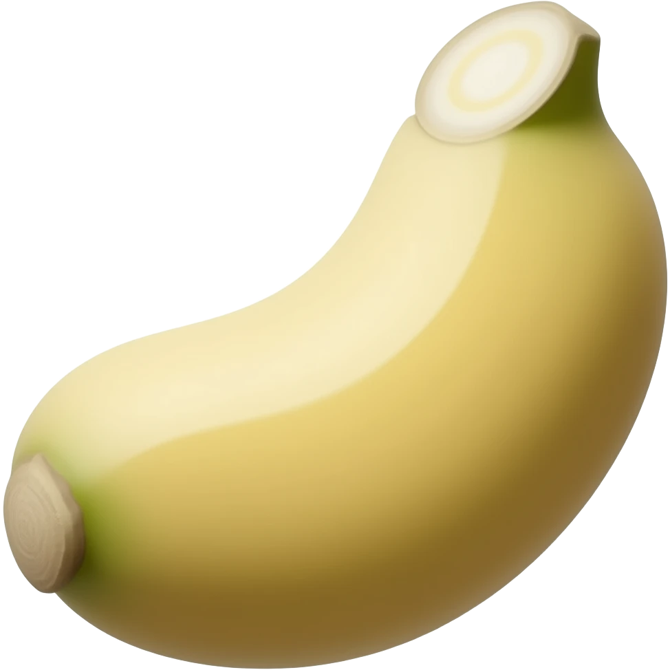 A fresh colored long and round object with a small bend in it emoji