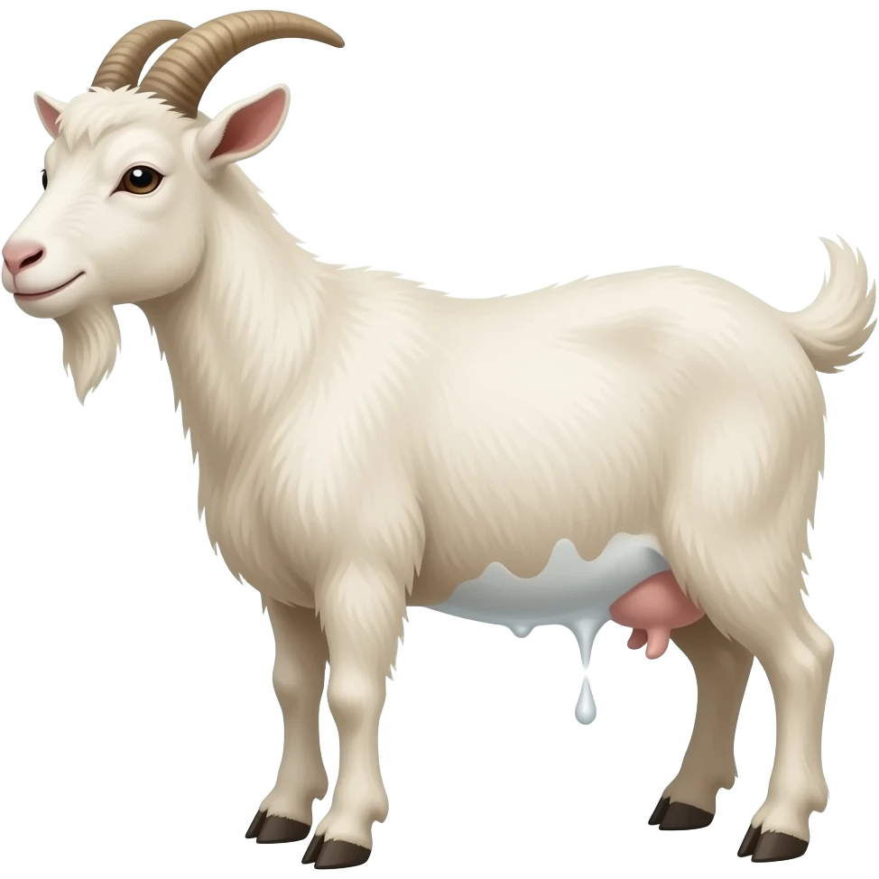 A goat being milked emoji