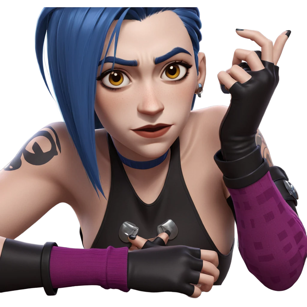 jinx in fingerless gloves emoji