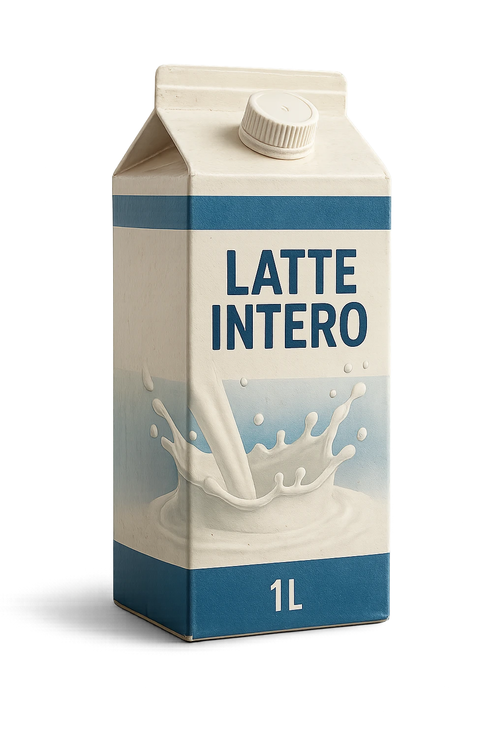 scatola di latte realistica CON LA SCRITTA "LATTE INTERO" IN ITALIANO, iperrealistico 4k emoji