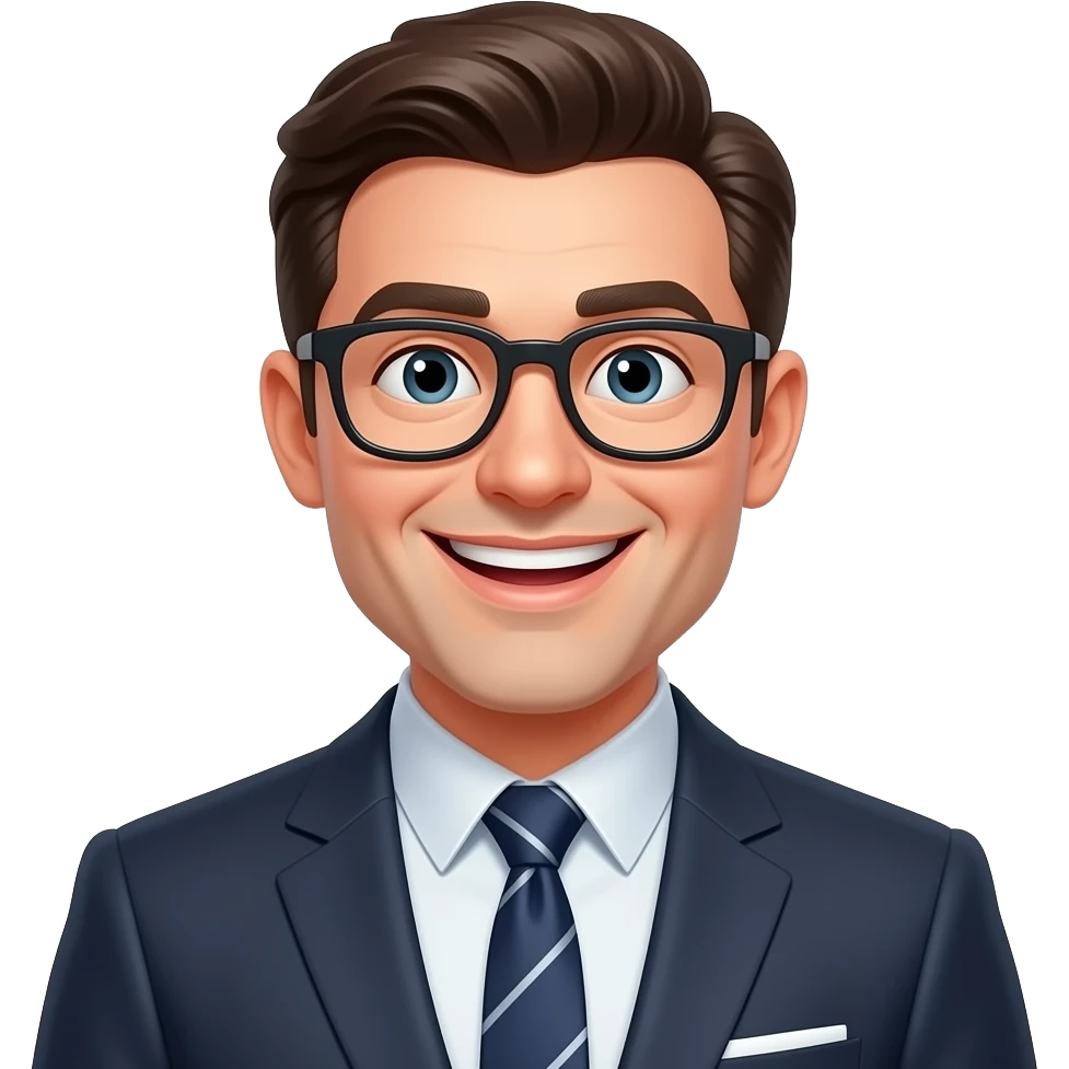 make an emoji a humoris fine man with a glasses emoji
