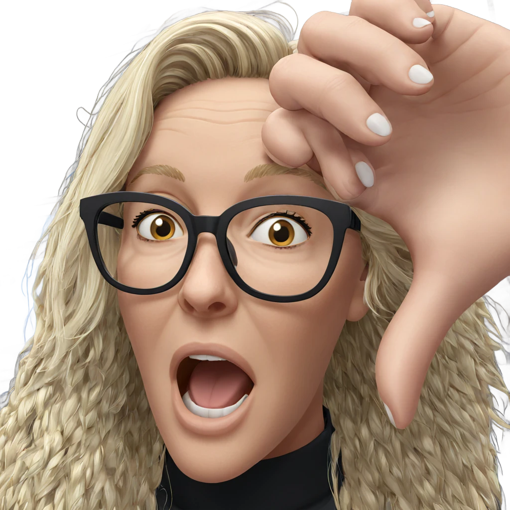 blonde girl with glasses emoji