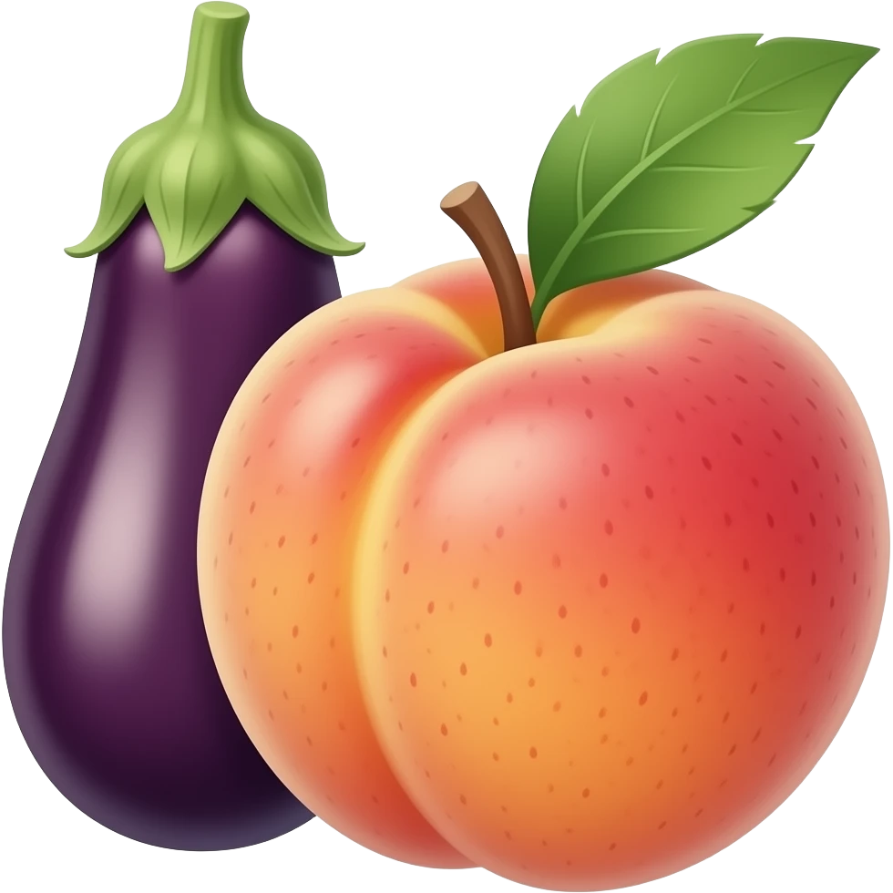 Eggplant peach emoji
