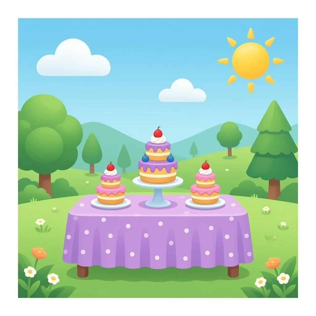 green purple Dessert table setup soft paster colour emoji