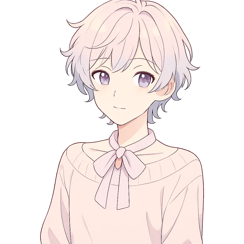 anime-style femboy character with soft features and pastel colors emoji