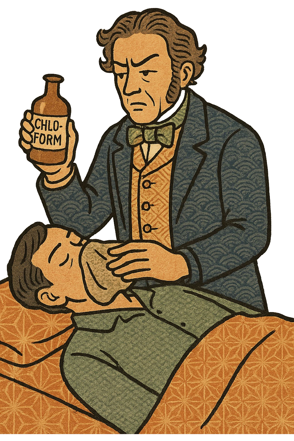 A victorian surgeon using chloroform as an anaesthetic James Simpson emoji
