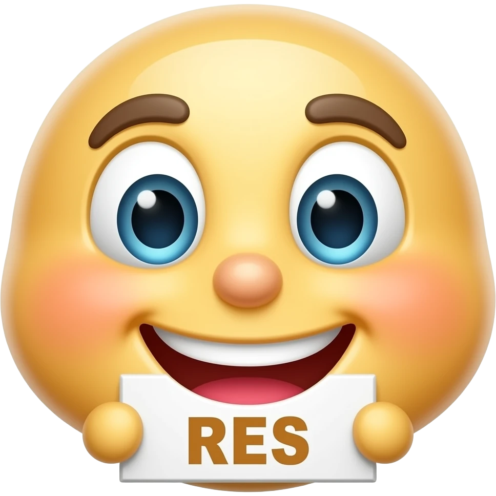 Смайлик у которого в руках табличка с надписью РЕС emoji