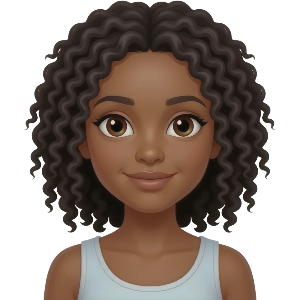 Brown skin pretty girl with black locs emoji