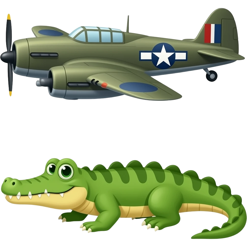 crocodile + bomber plane emoji