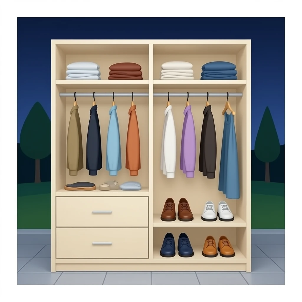 minimalist closet cream color for shoes emoji