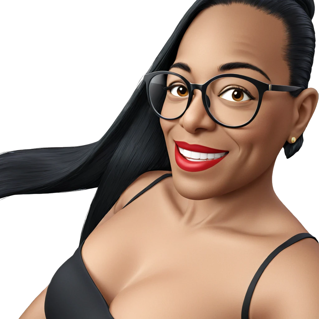 smiling woman with black hair emoji