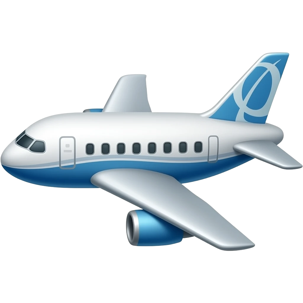 Blue and white plane Boeing style emoji
