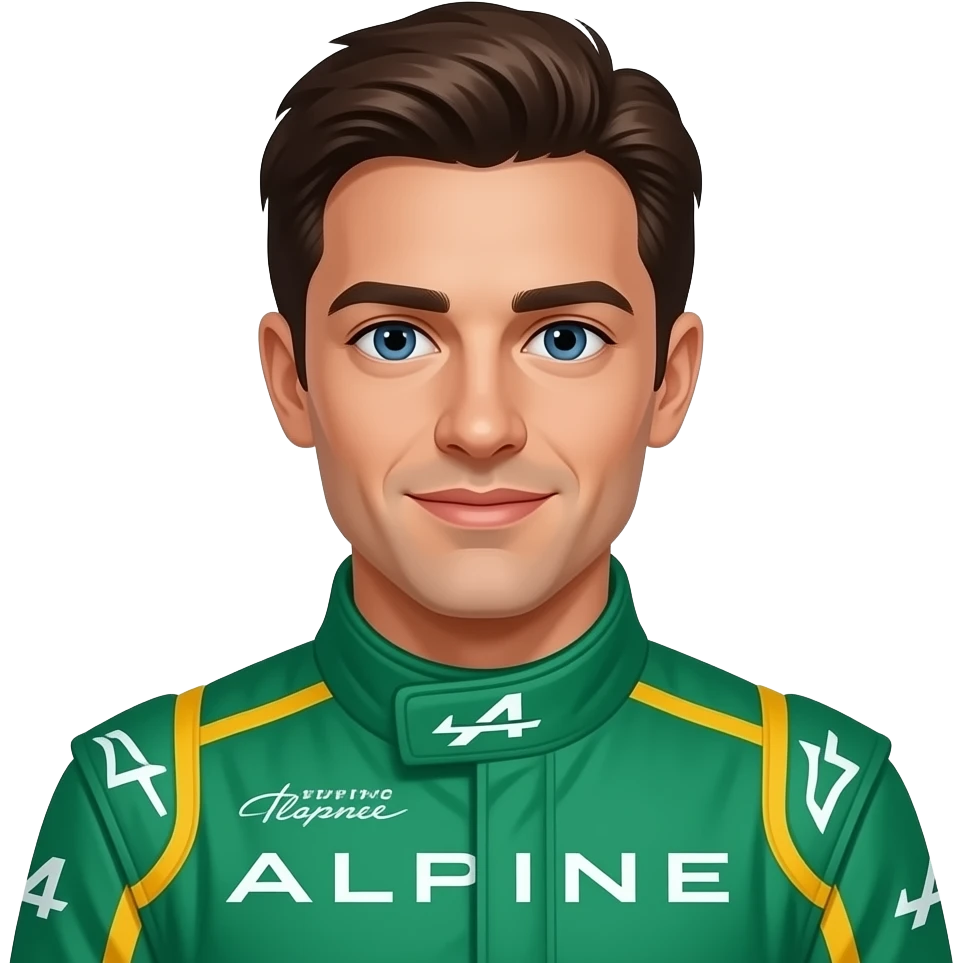 crear emoji inspirado en "Franco Colapinto" corredor de Formula 1 en el equipo "Alpine" emoji