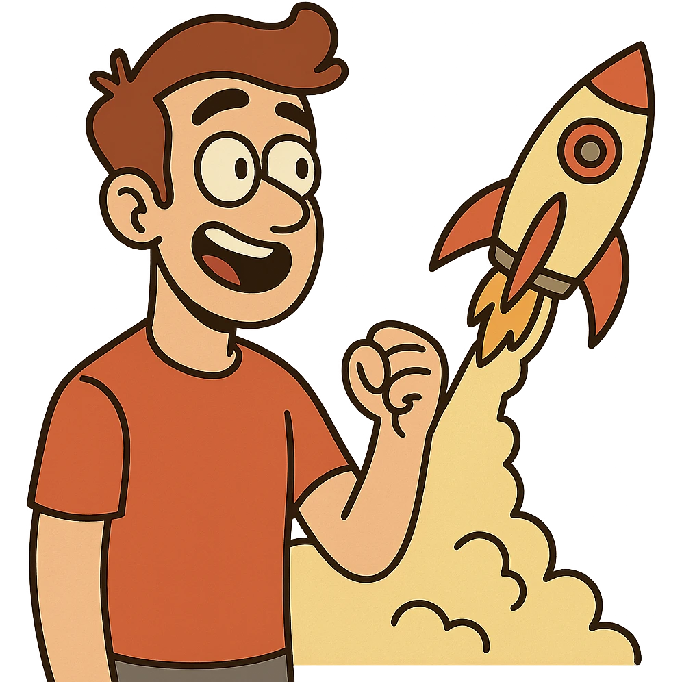 guy with rocket in the background emoji