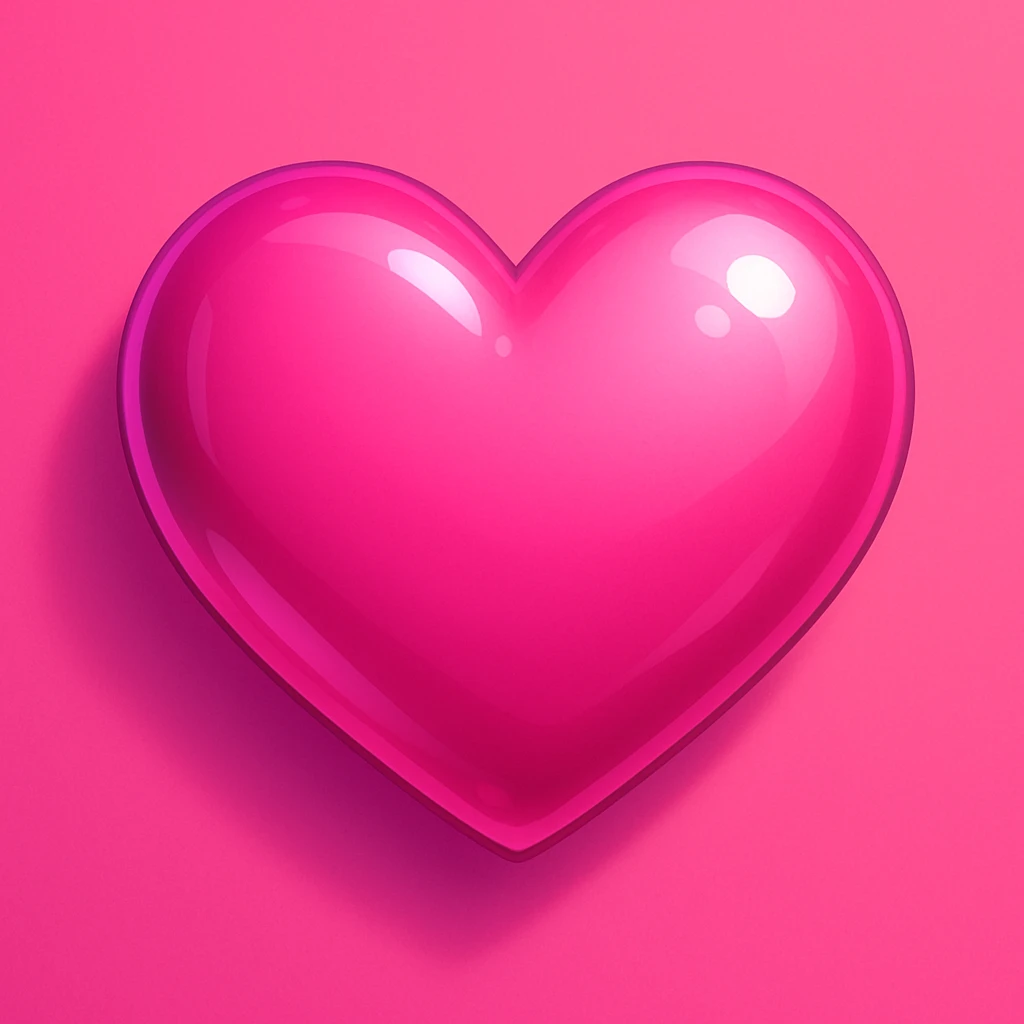 shiny pink heart, digital illustration, gpt-image style emoji