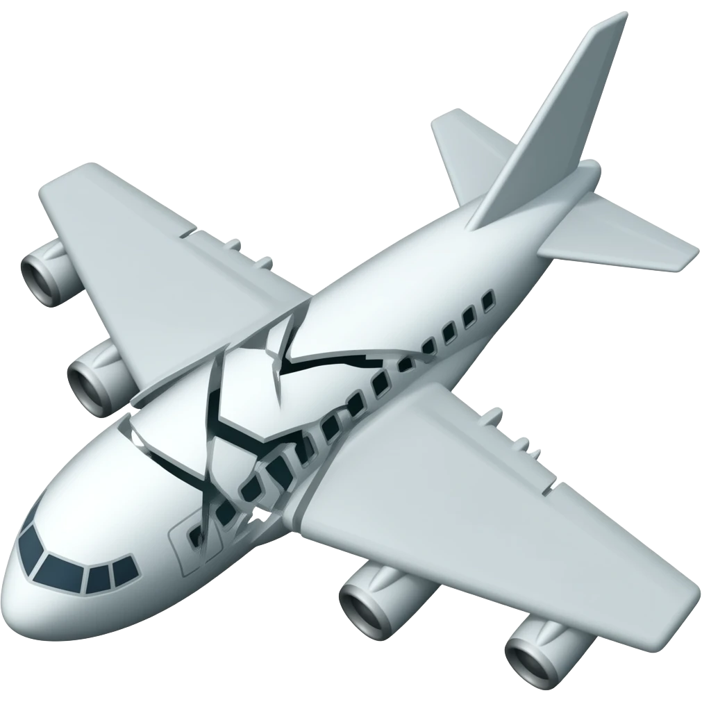 Broken airplane emoji