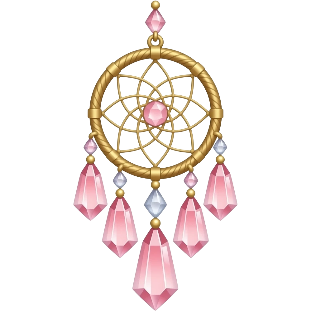 Pastel Reddish-pinkish and gold and white warm-colored romantic lush beautiful pretty hanging crystal-catcher aesthetic emoji
