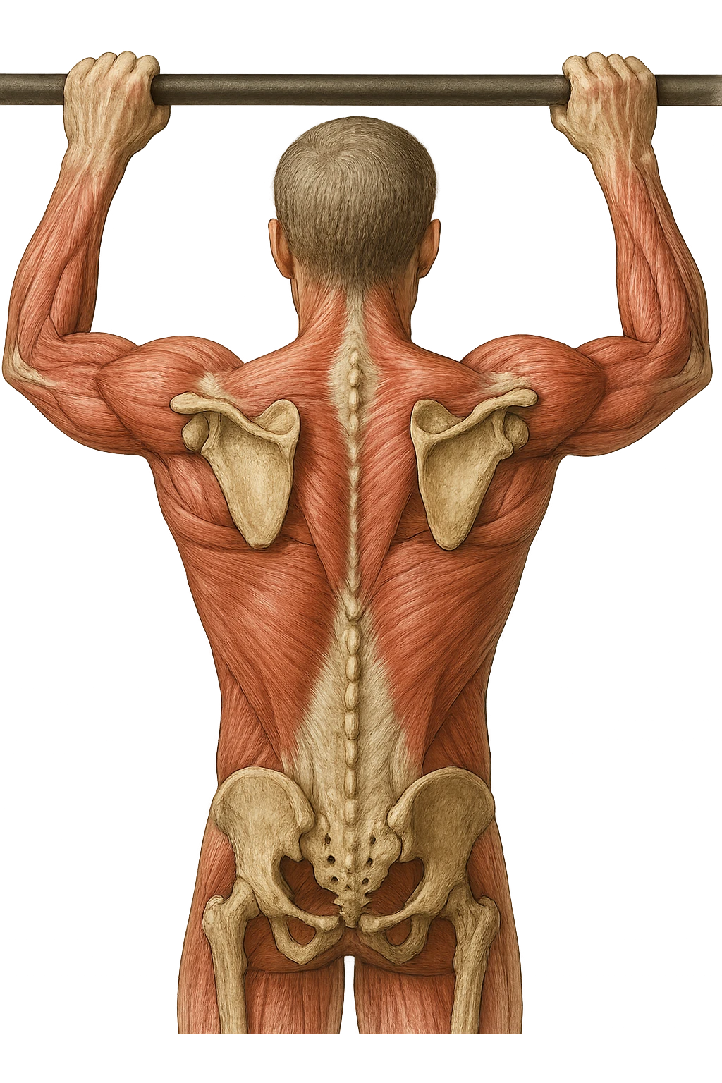 vista delle scapole durante le trazioni, visione anatomica emoji