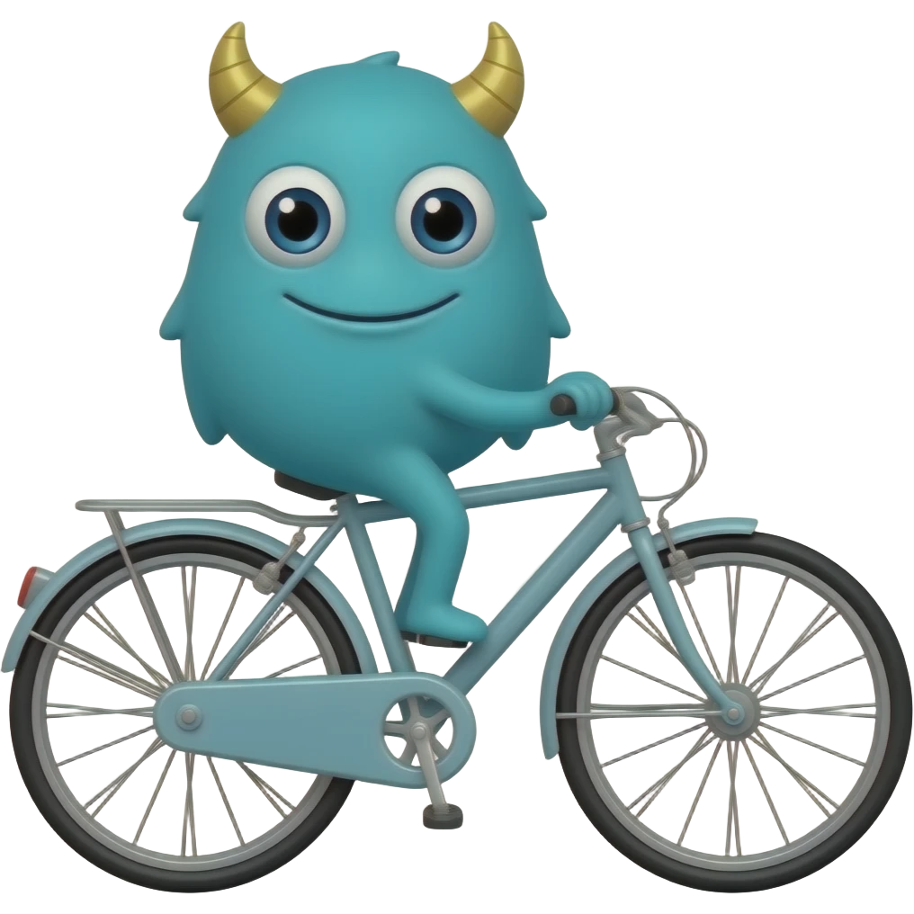 10000 Little monster in the bike emoji