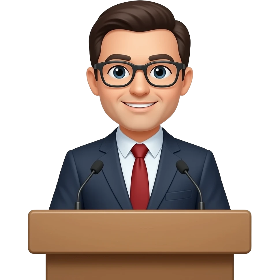 Podium speaker stage conference emoji