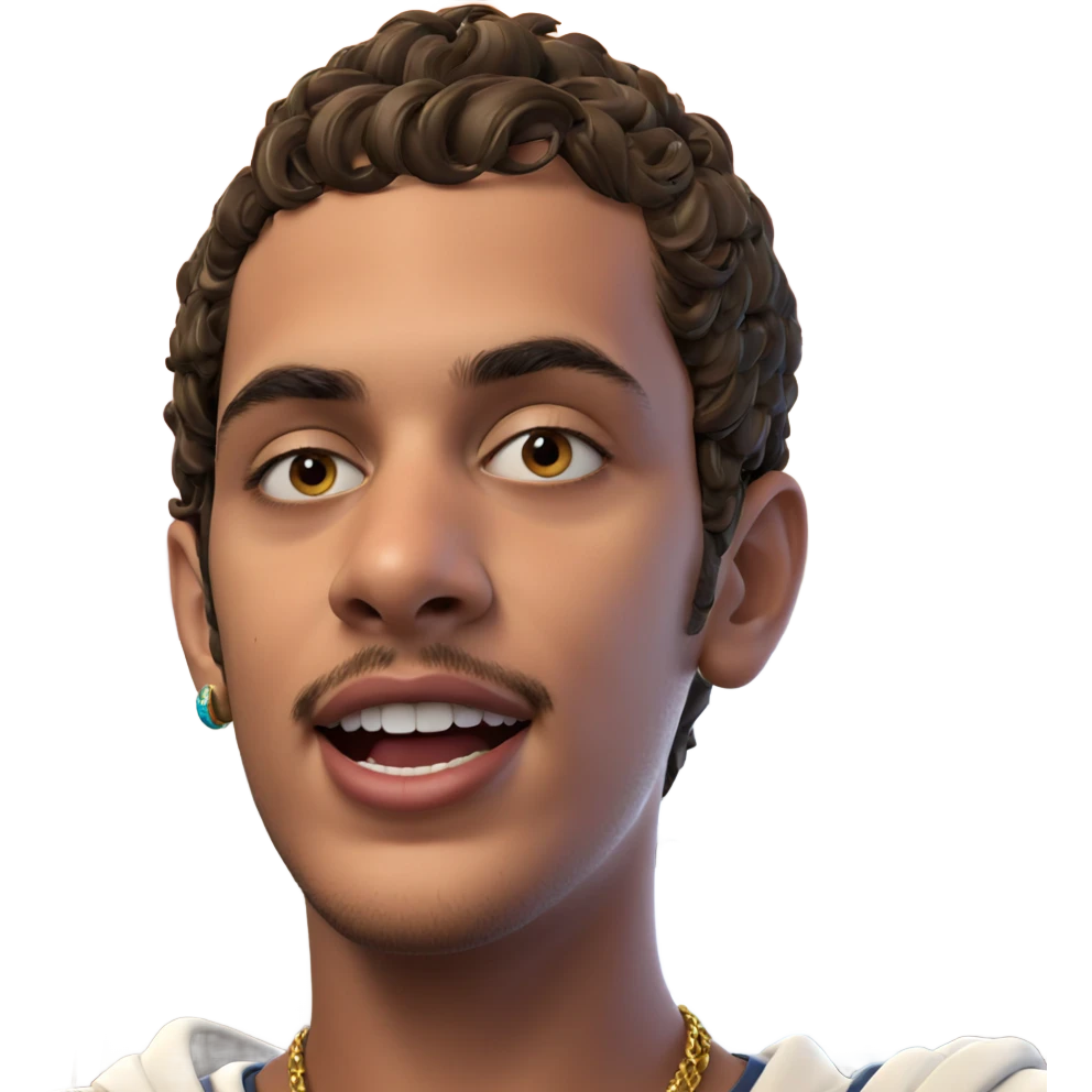 boy with jewelry and food emoji