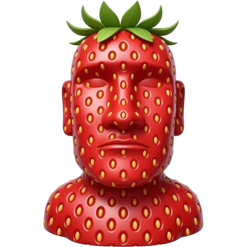 Moai strawberry emoji