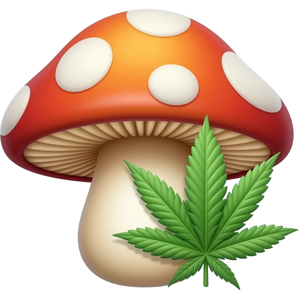 Trippy Shroom and weed emoji