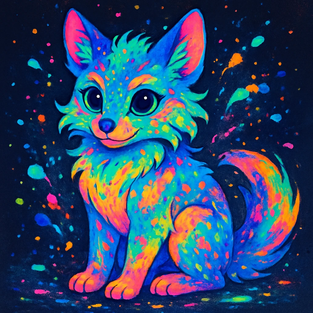 Neon Splash Fantasy Furry Animal Creature  emoji