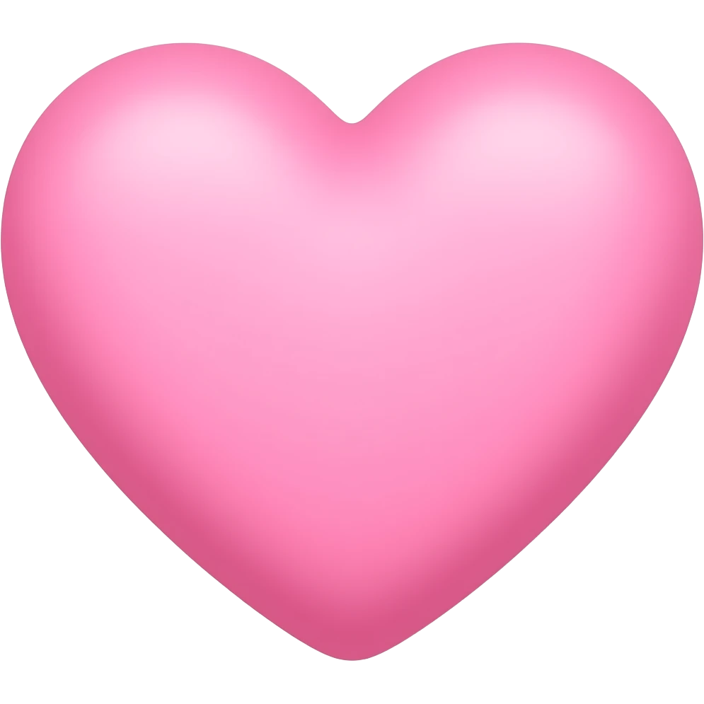 Cute pastel pink heart no face emoji