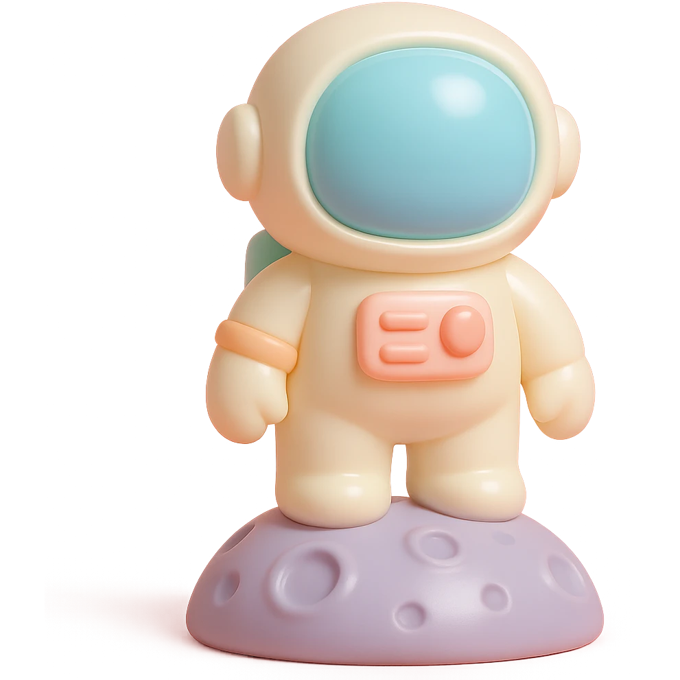 astronaut standing on the moon with visible lunar surface details emoji