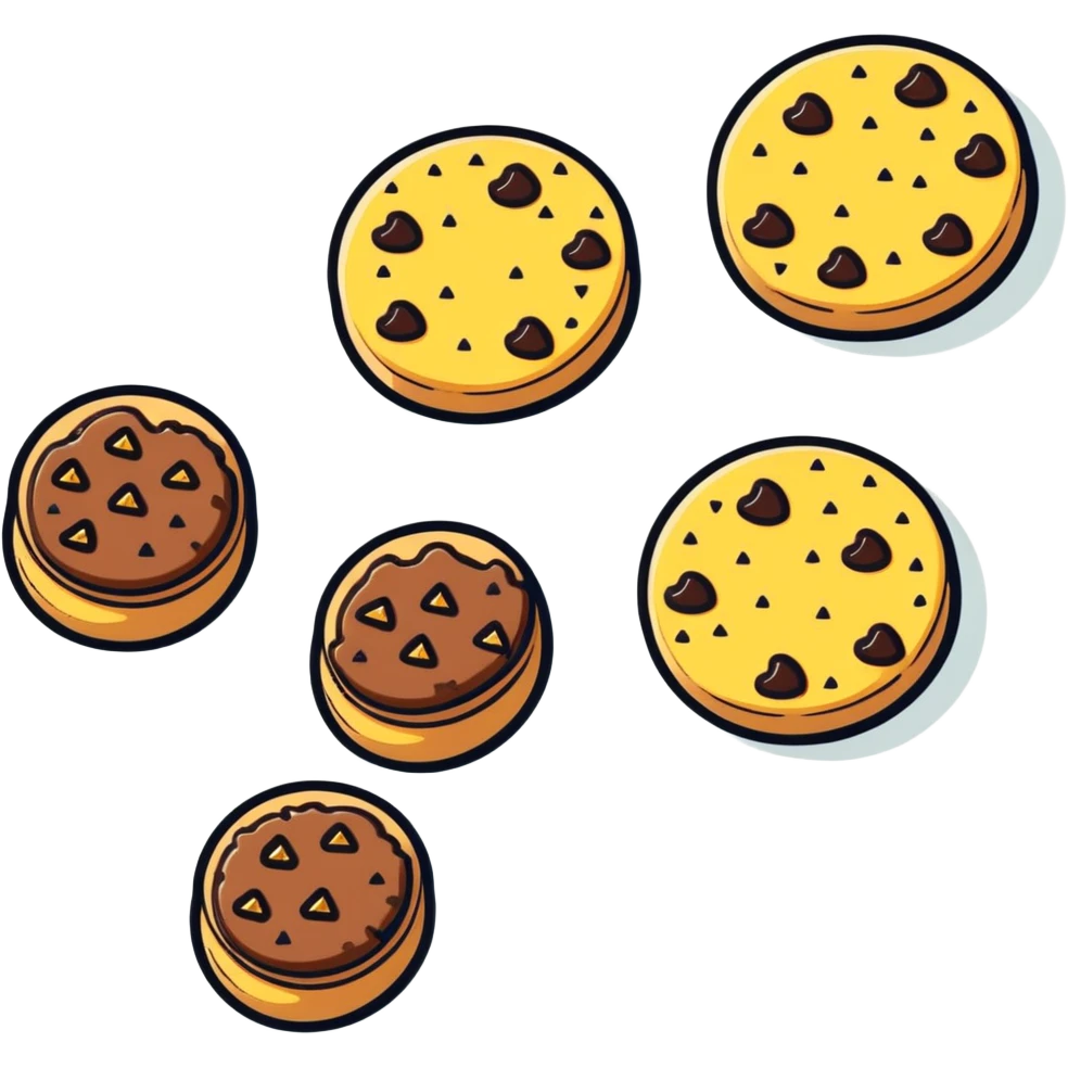 The word “cookies” sparkling emoji