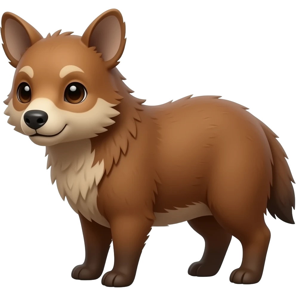 Medium brown a little shaggy. Ears are horizontal emoji