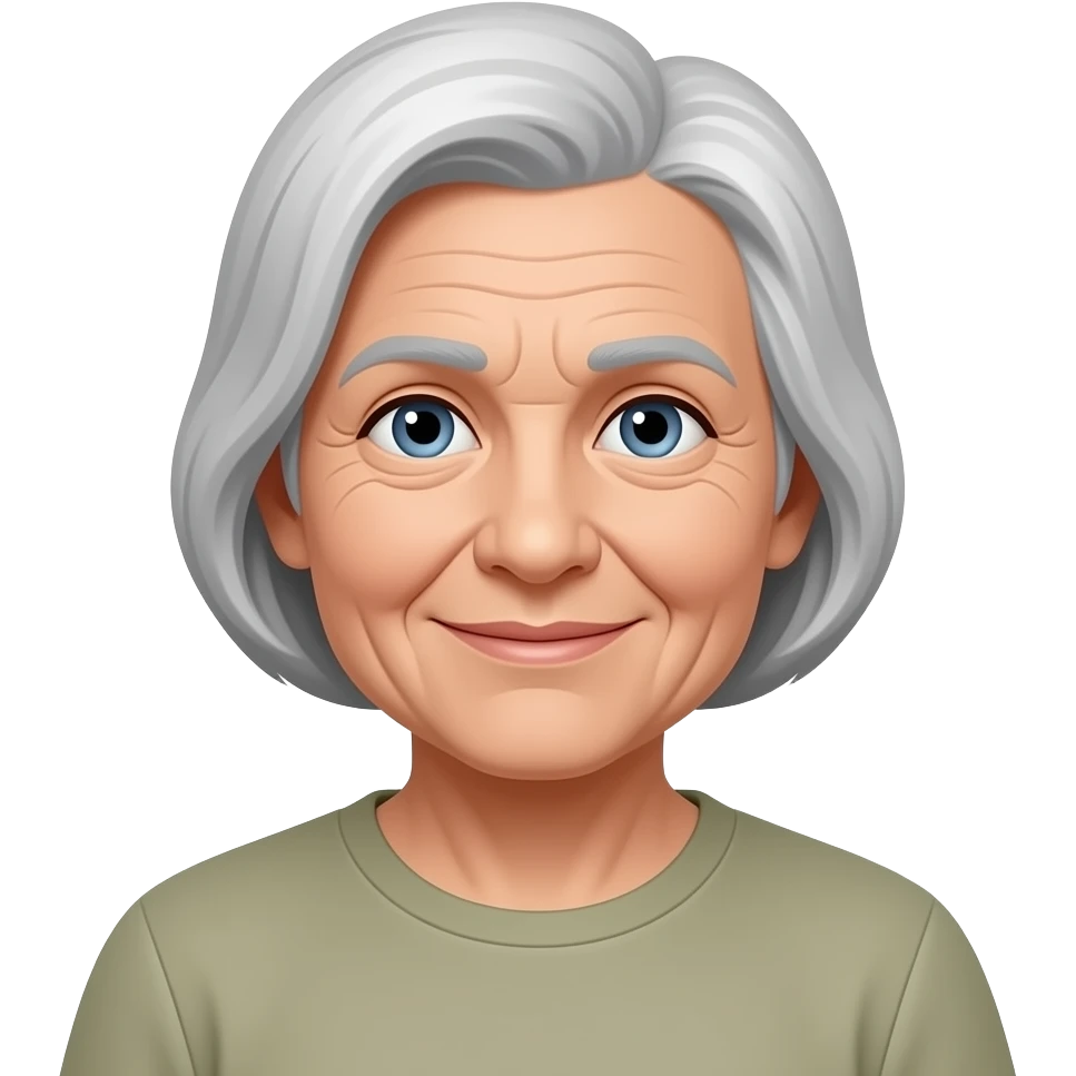 old woman with fine lines emoji