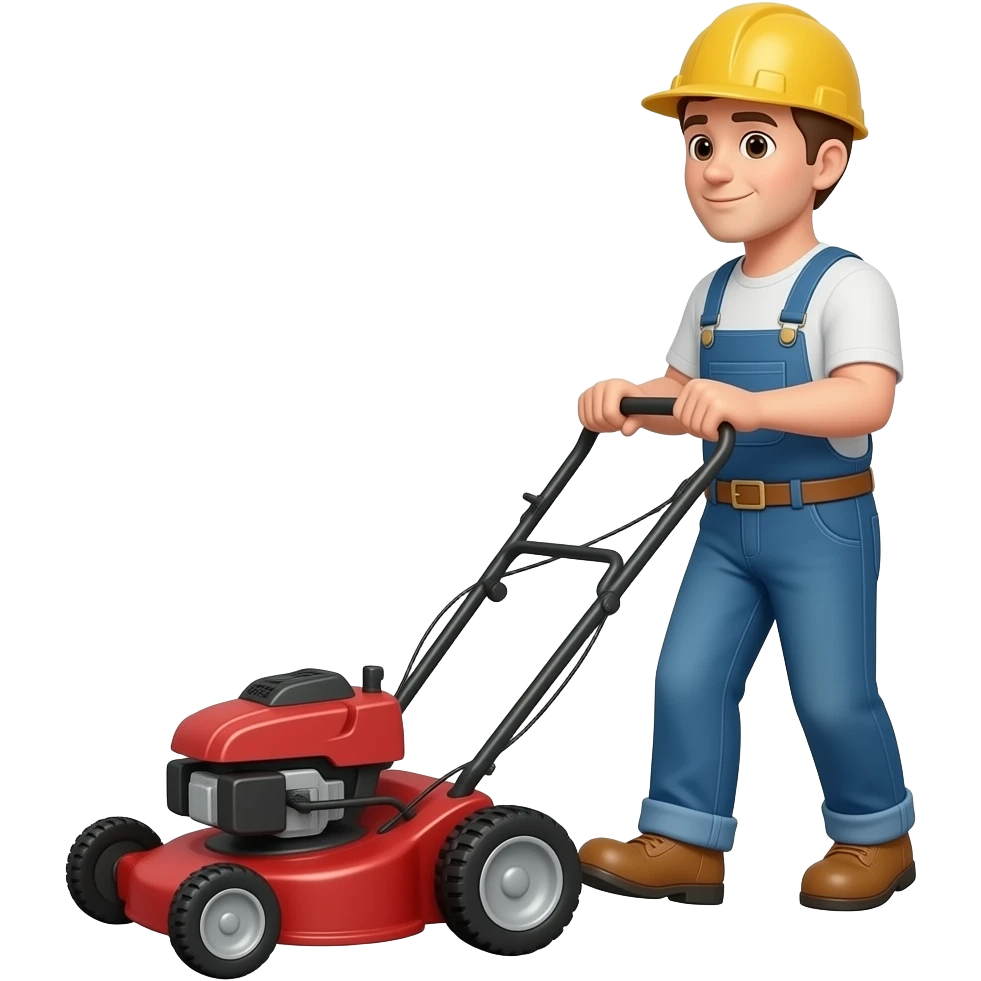 Construction guy driving lawnmower emoji