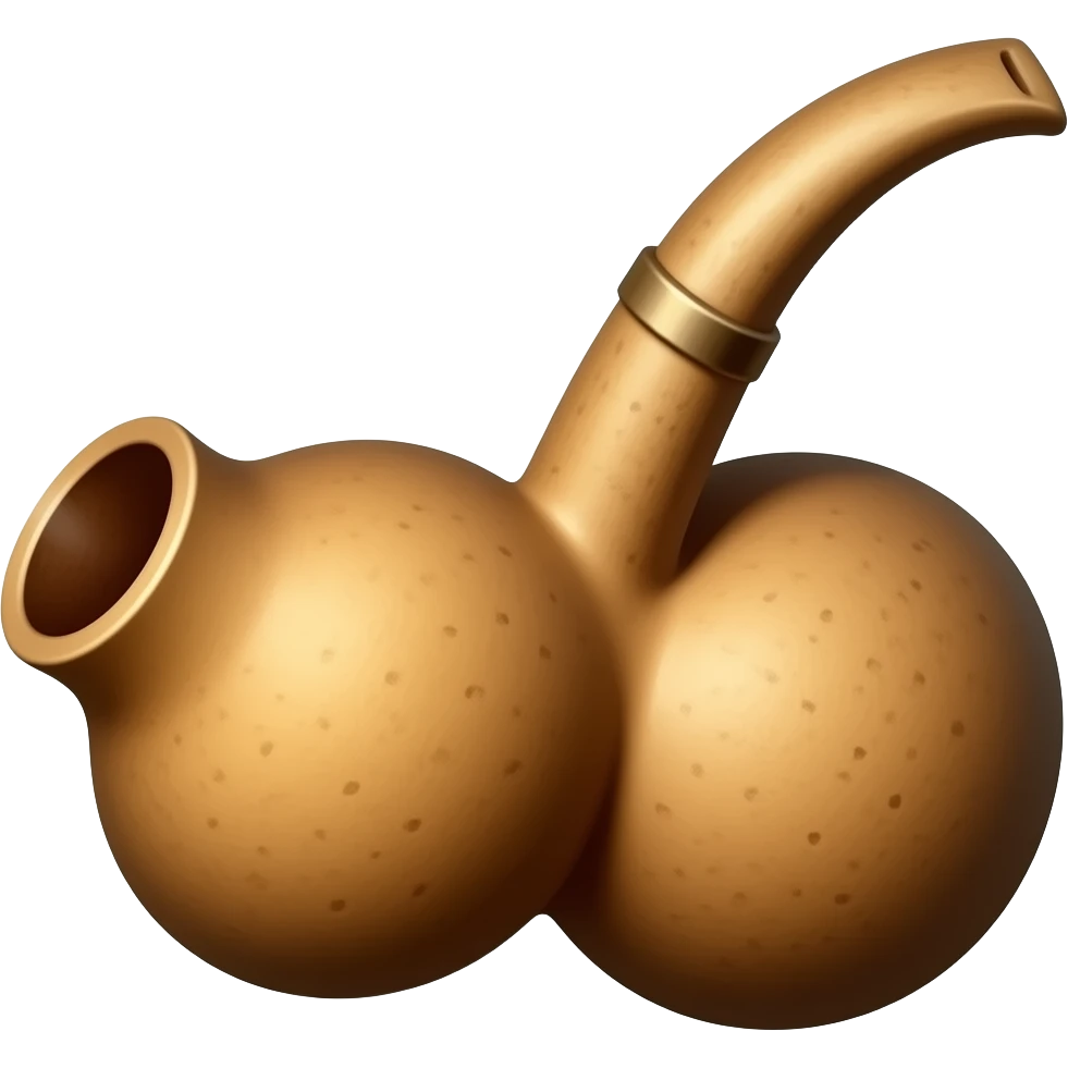 Triple body gourd pipe for tobacco emoji
