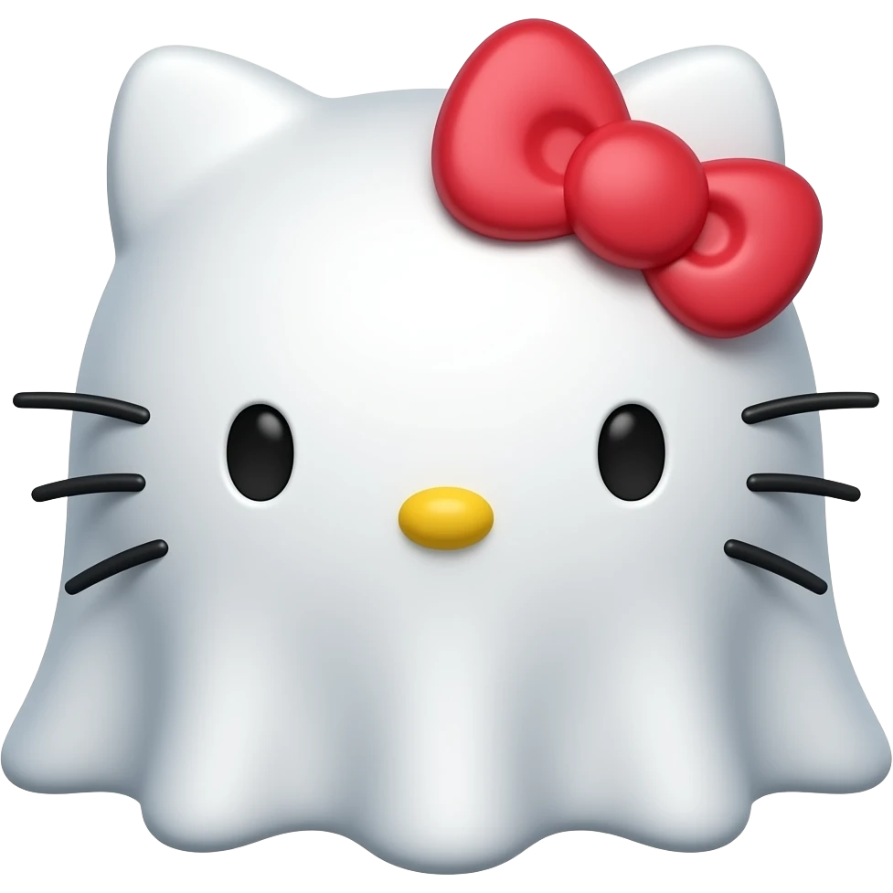 hello kitty face 3d ghost emoji