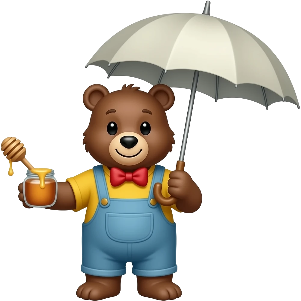bear honey umbrella emoji