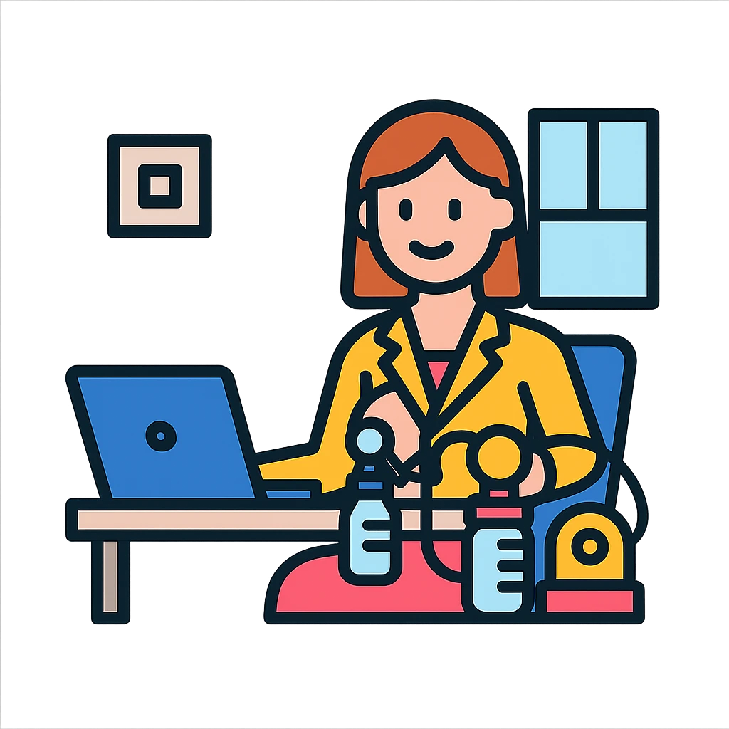 working mum pumping milk at her desk, business attire, laptop, breast pump, supportive and empowering, modern office setting emoji