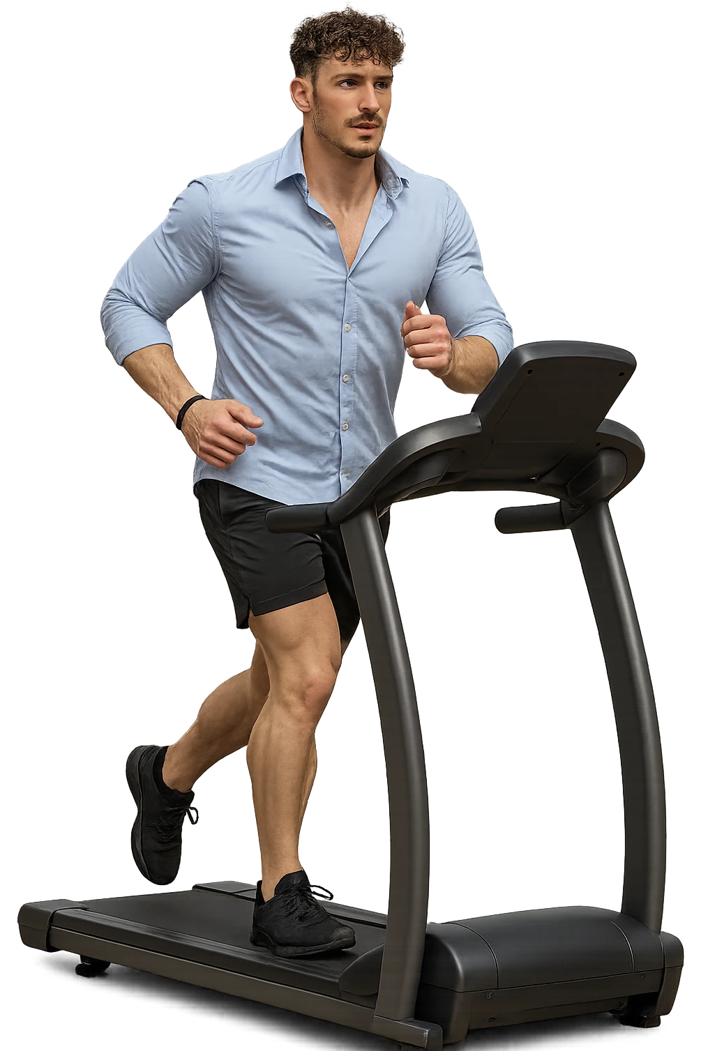 Uomo che sta facendo cardio correndo sul tapis roulant emoji