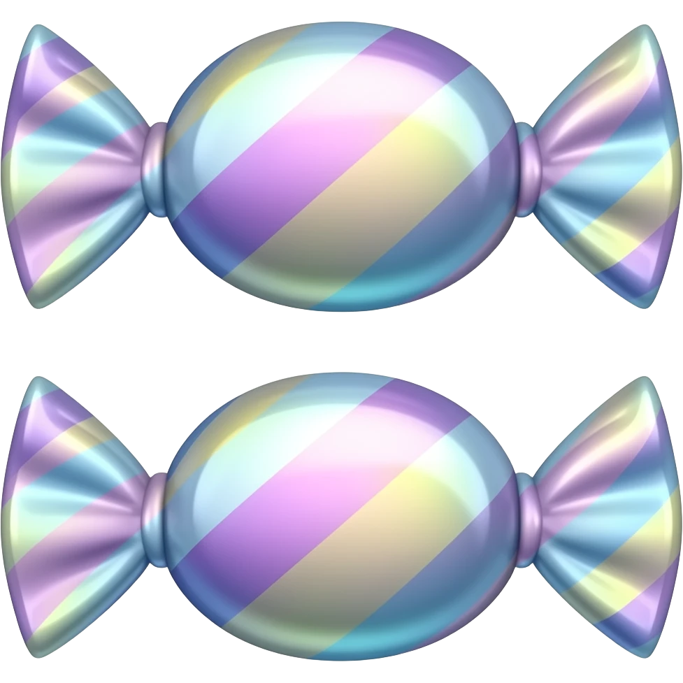 Holographic sweets and candy emoji