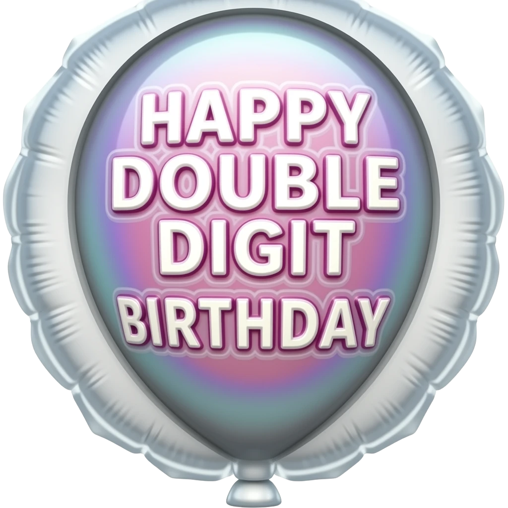 happy double digit birthday balloon emoji