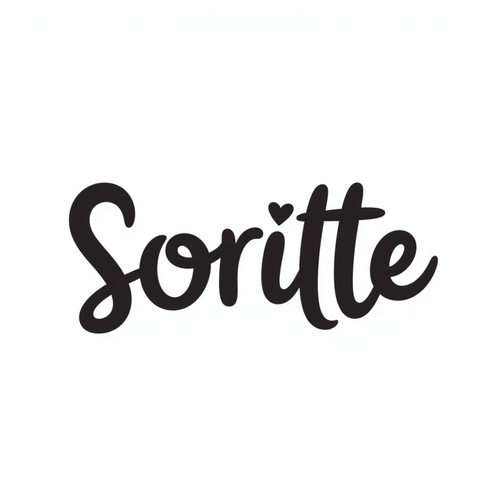 the word 'Sortie' written in an elegant style with a small discreet heart, transparent background, icon or sticker style emoji