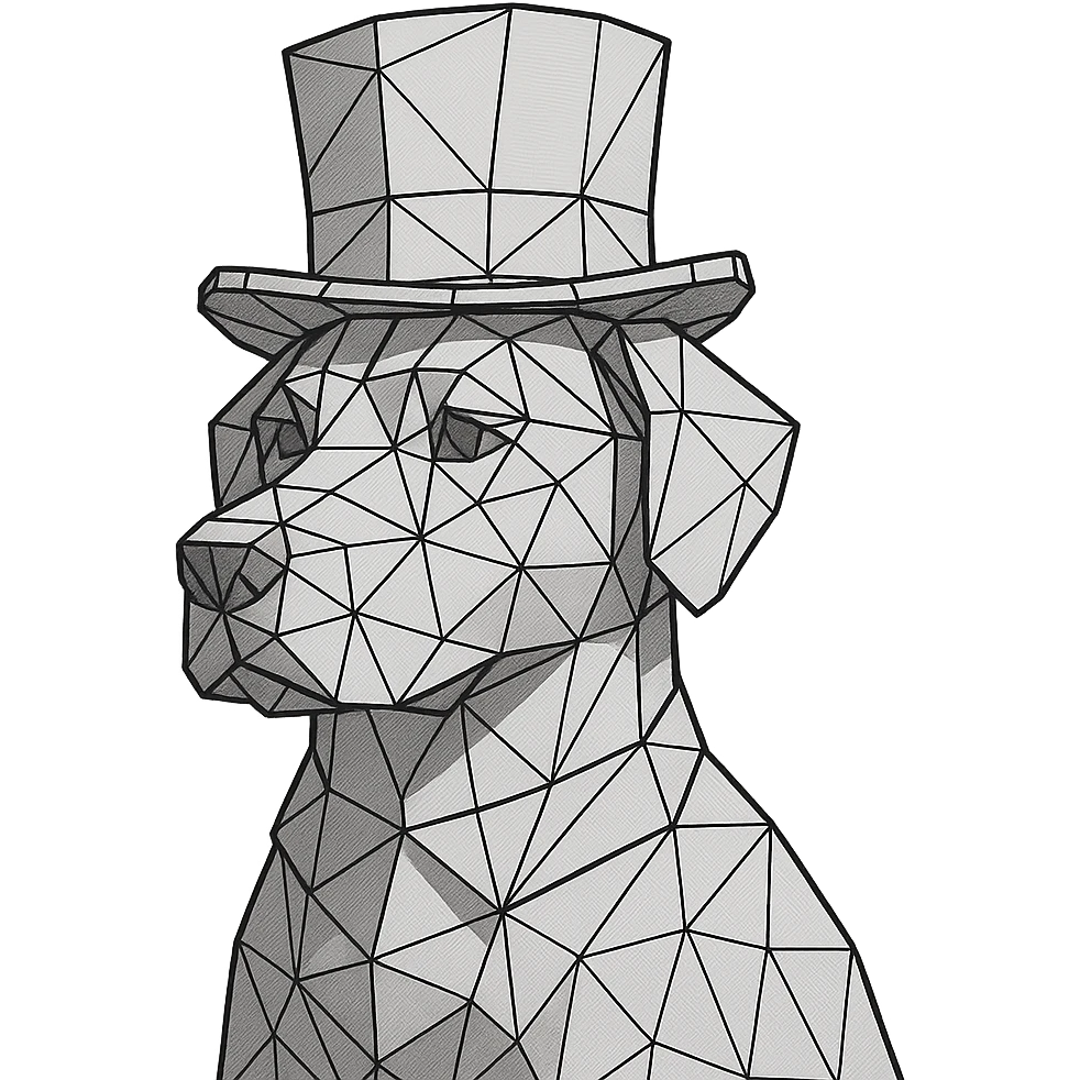 dog with tophat emoji