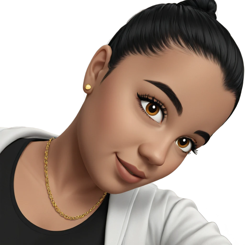 smiling girl with black hair emoji