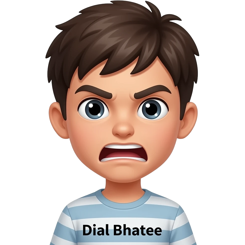 boy in mad mode image.
add the text "Dial Bhathee" emoji
