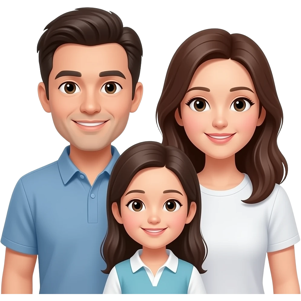 white family, dad, mom, son, daughter emoji