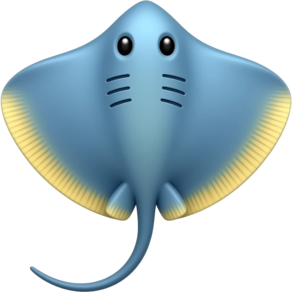 stingray blue and yellow emoji