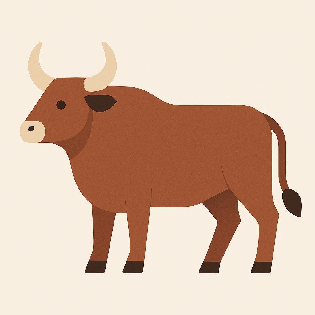 Flat design style ox emoji