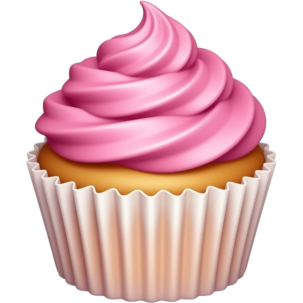 Cupcake with pink icing emoji