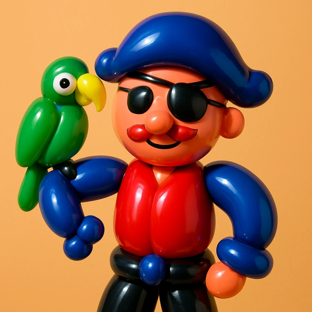 pirate with eye patch and parrot emoji